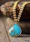Boho Necklace, Jasper and Gold Chain